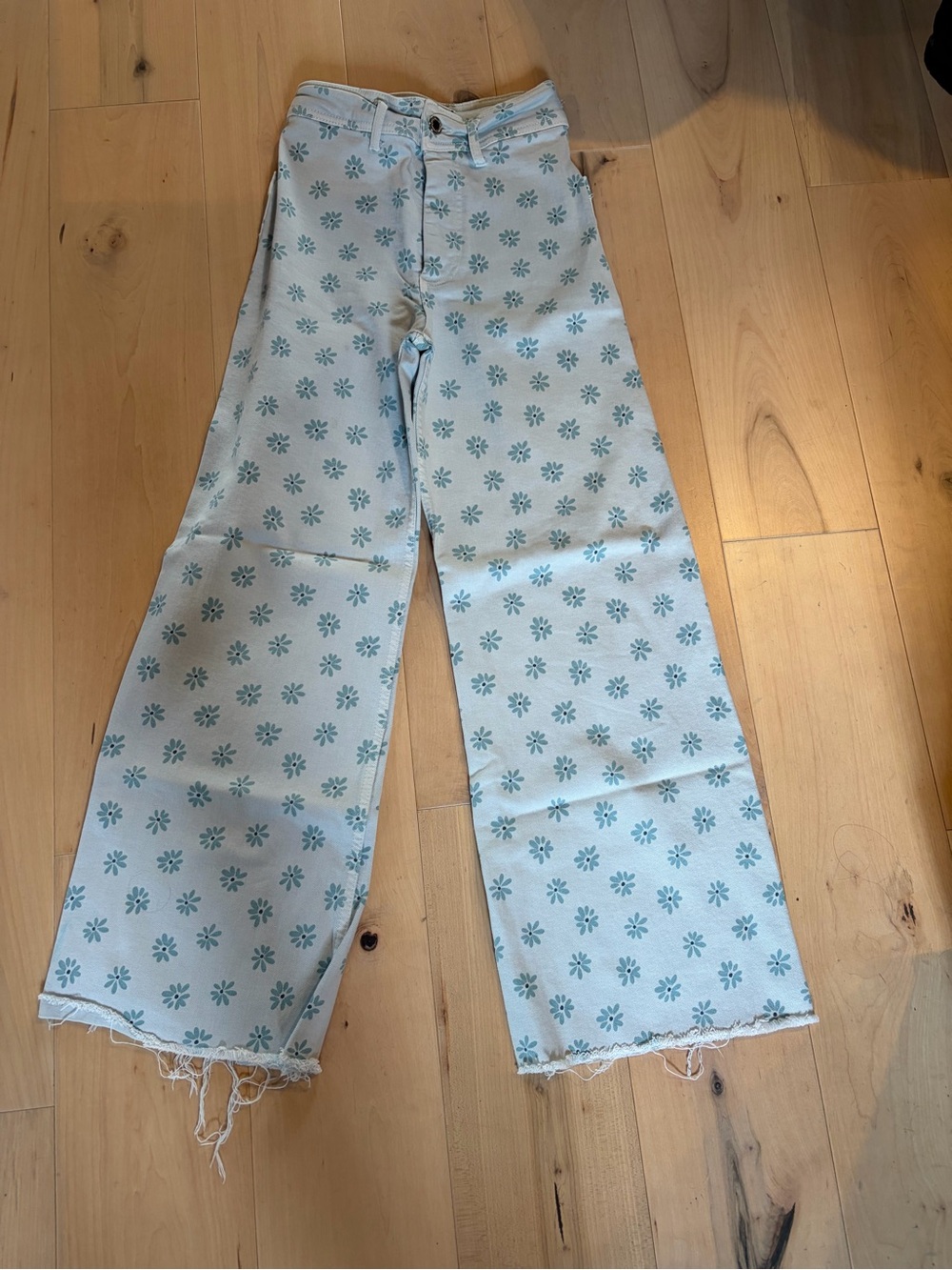 The Marine Straight Zara Light Blue Floral Sailor Jeans
